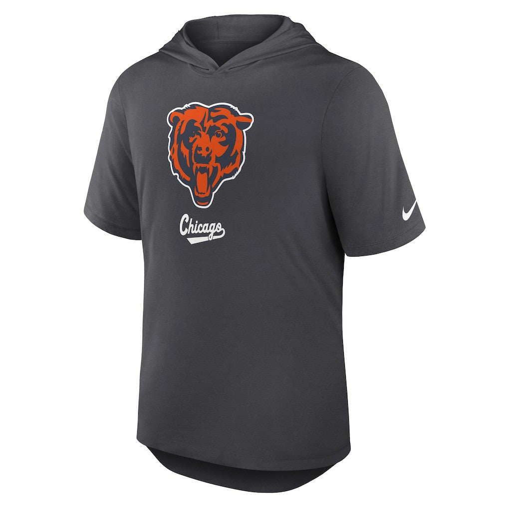 Chicago Bears Tri-Blend Performance Hoodie T-Shirt - Anthracite - Nike