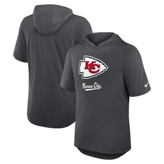 Kansas City Chiefs Tri-Blend Performance Hoodie T-Shirt - Anthracite - Nike