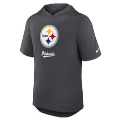 Pittsburgh Steelers Tri-Blend Performance Hoodie T-Shirt - Anthracite - Nike