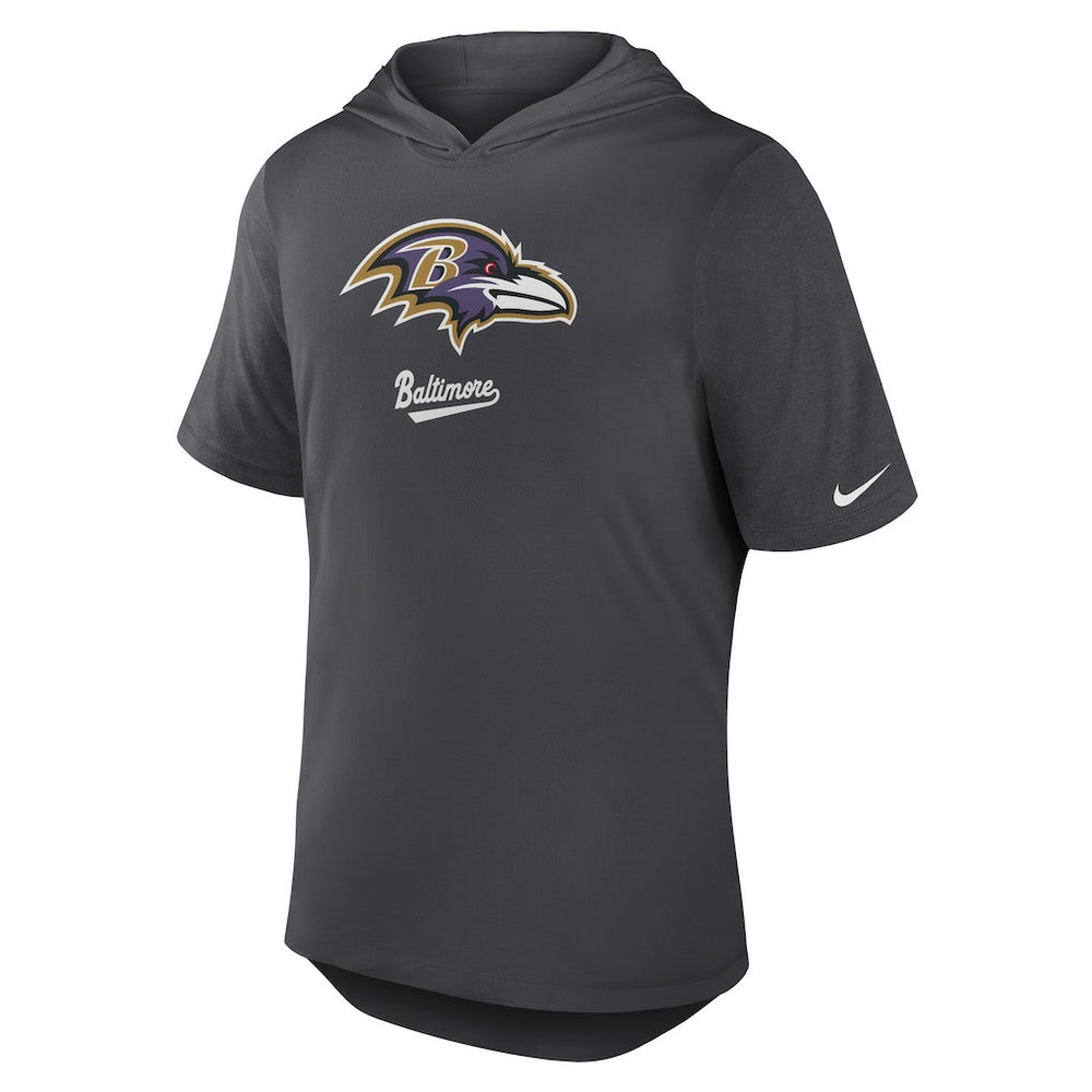Baltimore Ravens Tri-Blend Performance Hoodie T-Shirt - Anthracite - Nike