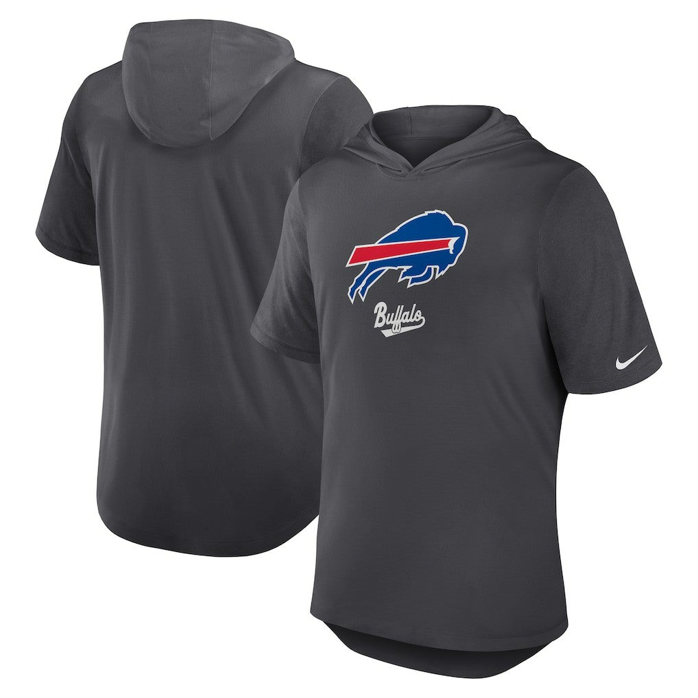 Buffalo Bills Tri-Blend Performance Hoodie T-Shirt - Anthracite - Nike