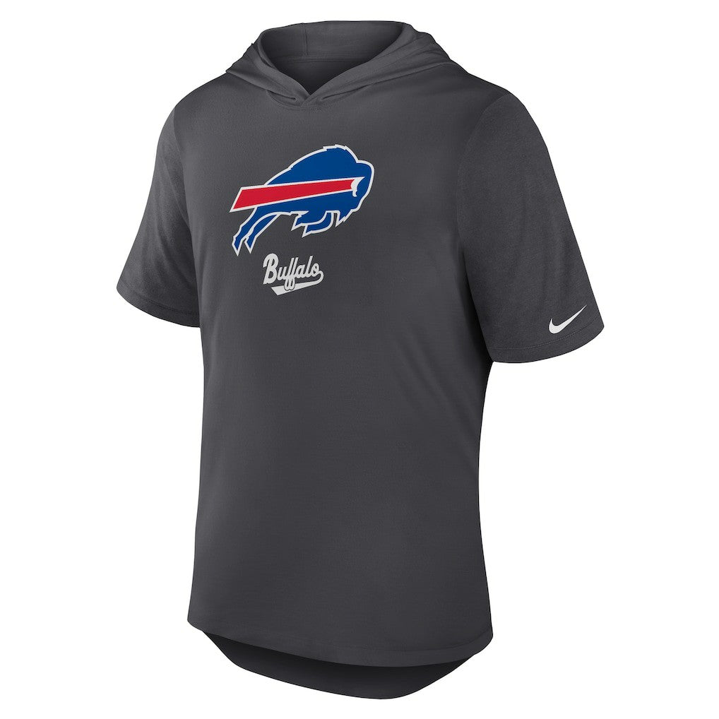 Buffalo Bills Tri-Blend Performance Hoodie T-Shirt - Anthracite - Nike