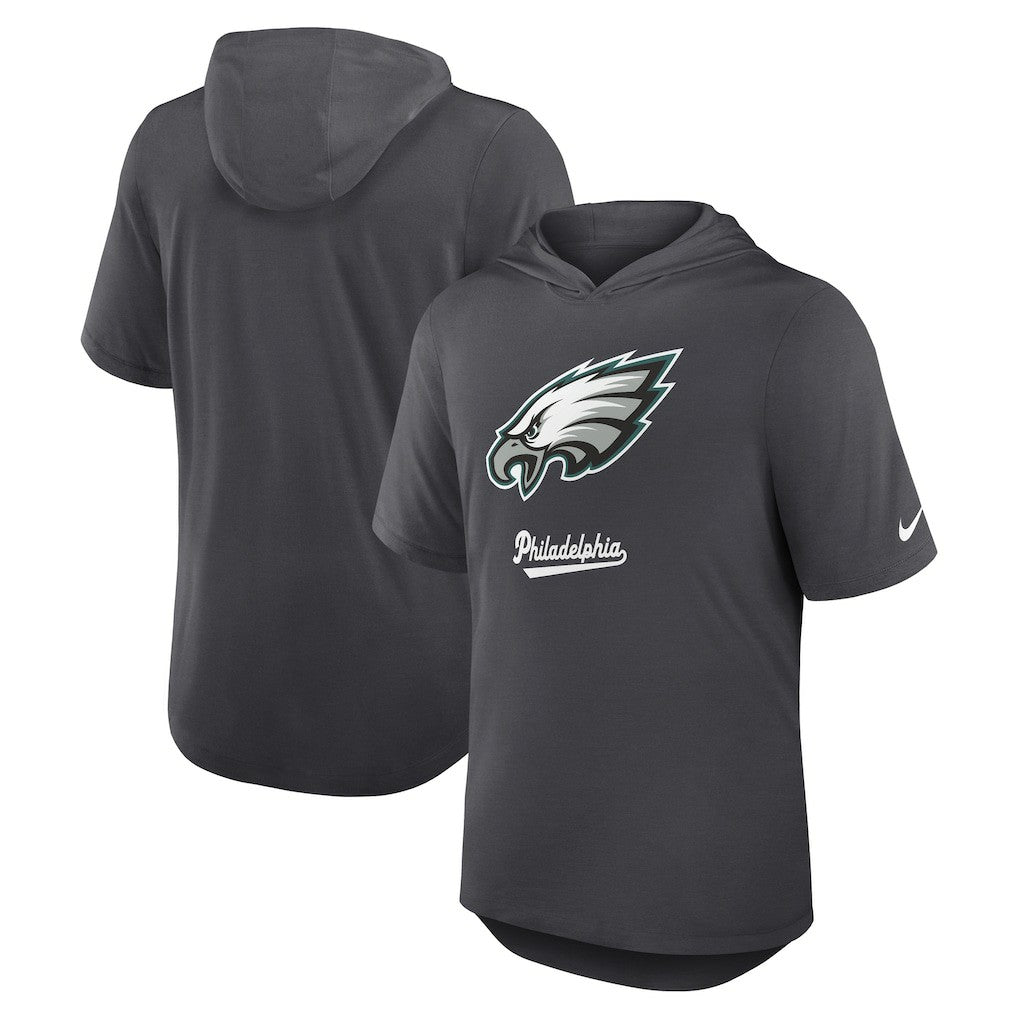 Philadelphia Eagles Tri-Blend Performance Hoodie T-Shirt - Anthracite - Nike