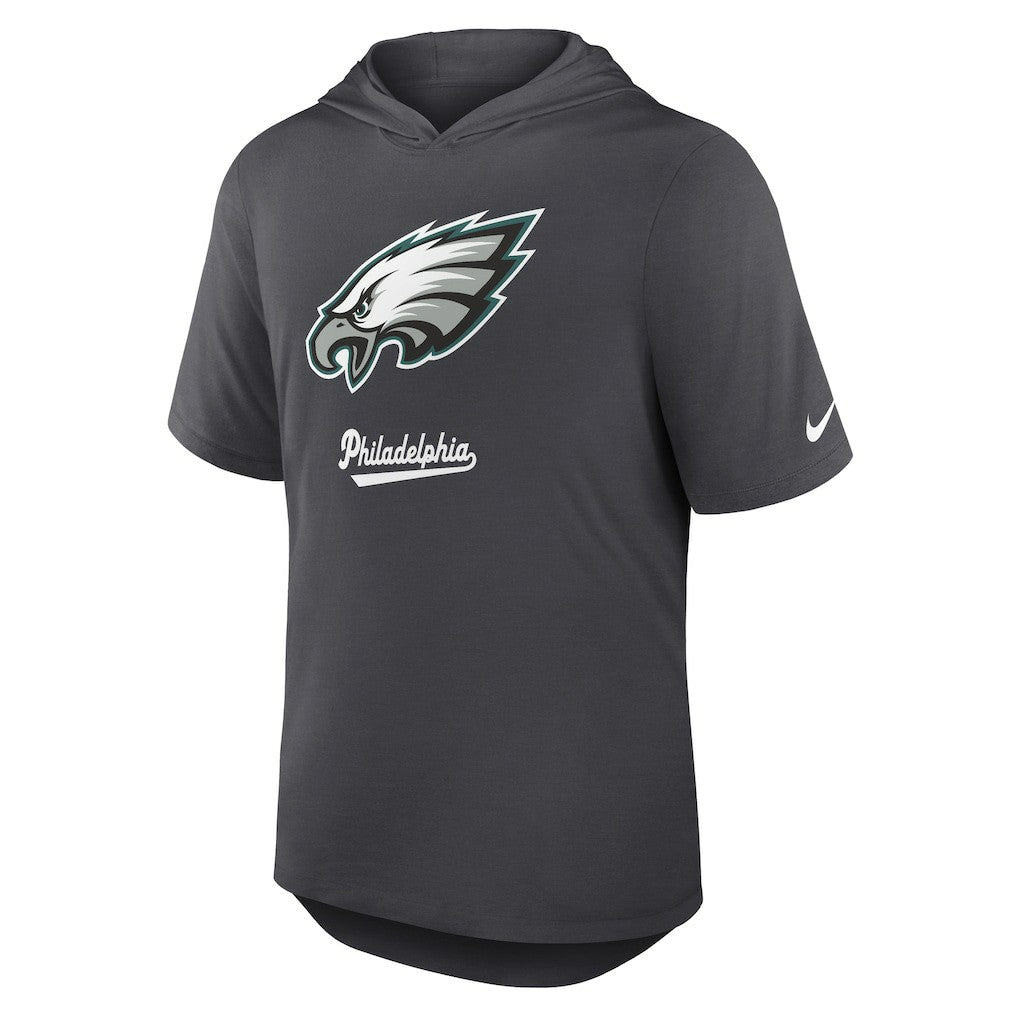 Philadelphia Eagles Tri-Blend Performance Hoodie T-Shirt - Anthracite - Nike