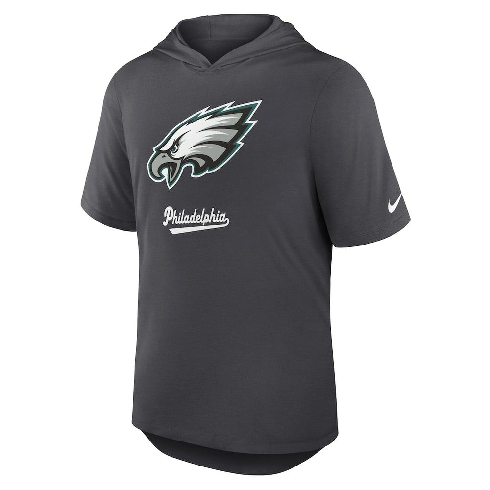 Philadelphia Eagles Tri-Blend Performance Hoodie T-Shirt - Anthracite - Nike