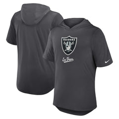 Las Vegas Raiders Tri-Blend Performance Hoodie T-Shirt - Anthracite - Nike