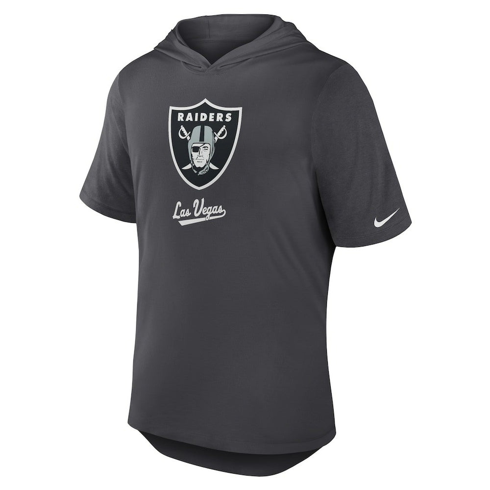 Las Vegas Raiders Tri-Blend Performance Hoodie T-Shirt - Anthracite - Nike