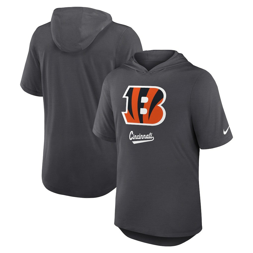 Cincinnati Bengals Tri-Blend Performance Hoodie T-Shirt - Anthracite - Nike