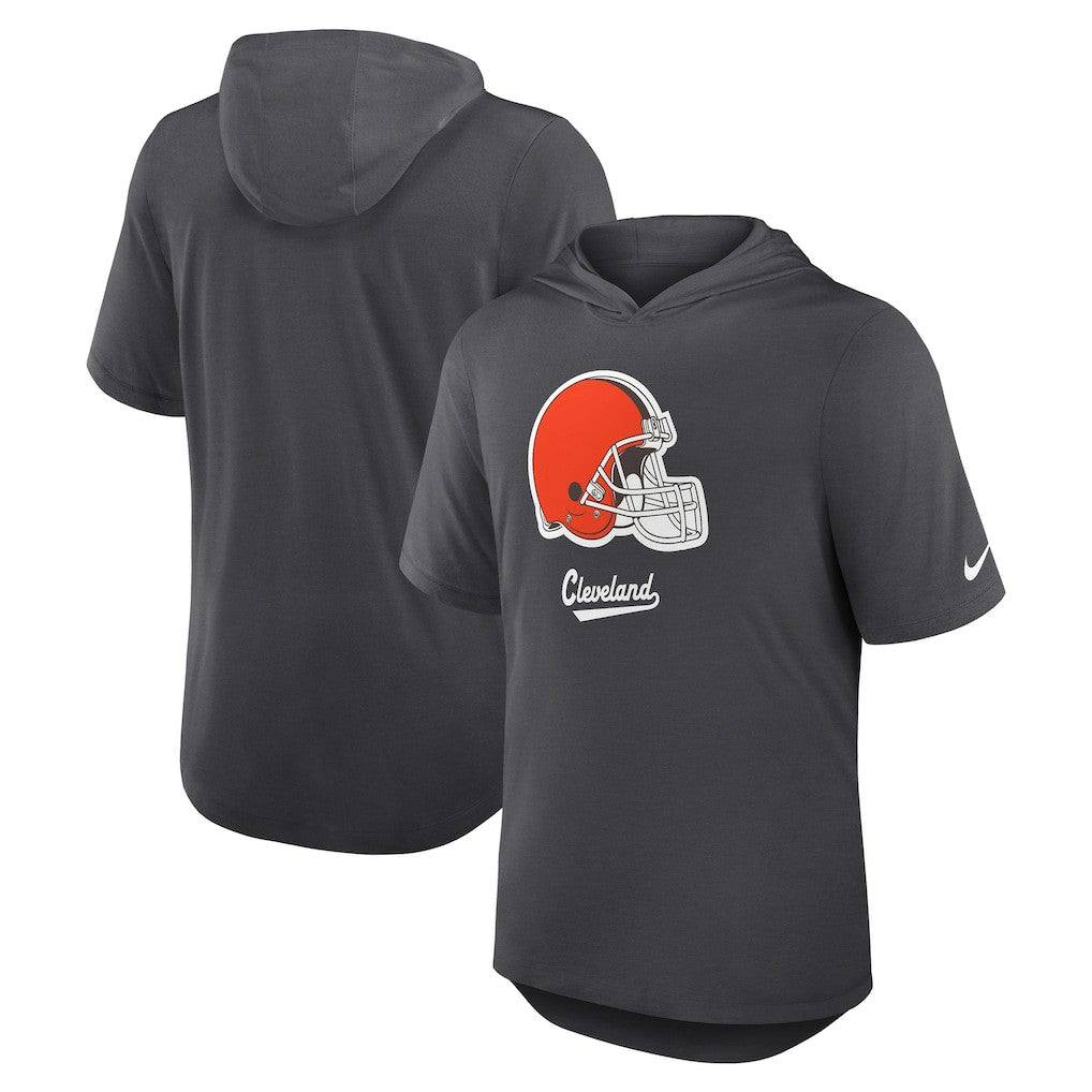 Cleveland Browns Tri-Blend Performance Hoodie T-Shirt - Anthracite - Nike