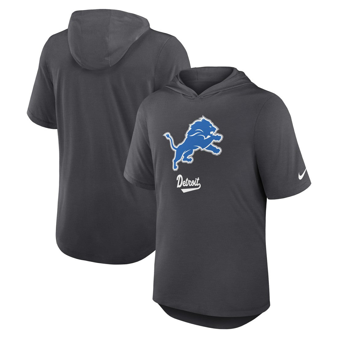 Detroit Lions Tri-Blend Performance Hoodie T-Shirt - Anthracite - Nike