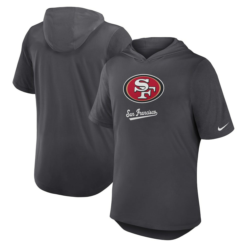 San Francisco 49ers Tri-Blend Performance Hoodie T-Shirt - Anthracite - Nike