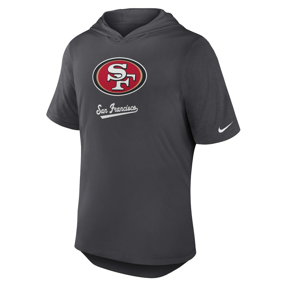 San Francisco 49ers Tri-Blend Performance Hoodie T-Shirt - Anthracite - Nike