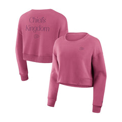 Kansas City Chiefs Women's Studio Tri-Blend Cropped Pullover Sweatshirt - Pink - Fanatics