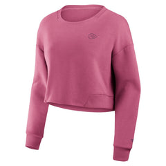 Kansas City Chiefs Women's Studio Tri-Blend Cropped Pullover Sweatshirt - Pink - Fanatics