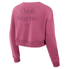 Kansas City Chiefs Women's Studio Tri-Blend Cropped Pullover Sweatshirt - Pink - Fanatics