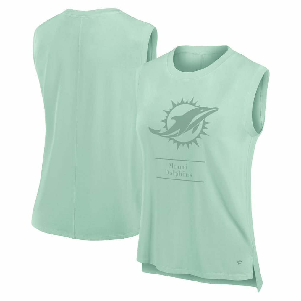 Miami Dolphins Women's Studio Embrace Tank Top - Mint - Fanatics
