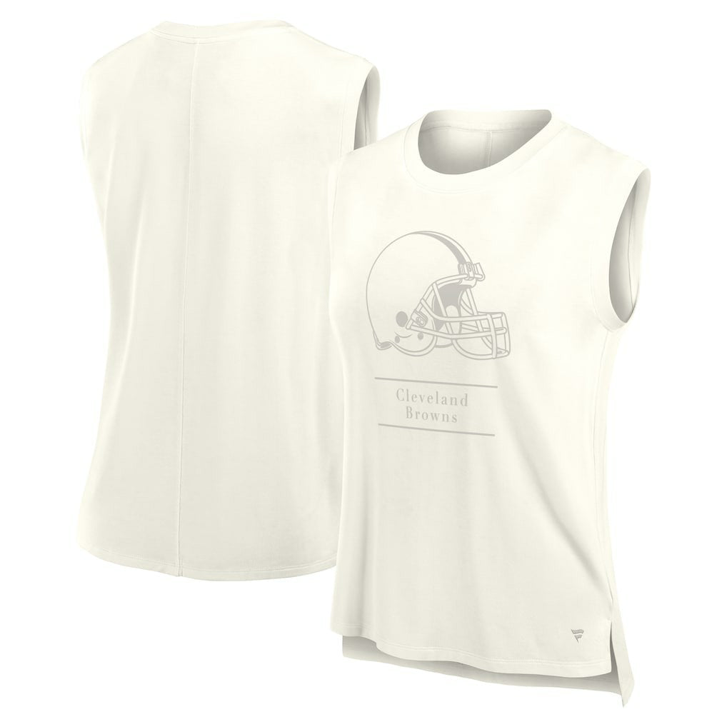 Cleveland Browns Women's Studio Embrace Tank Top - Cream - Fanatics