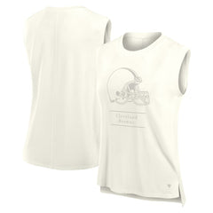 Cleveland Browns Women's Studio Embrace Tank Top - Cream - Fanatics