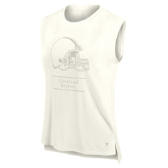 Cleveland Browns Women's Studio Embrace Tank Top - Cream - Fanatics