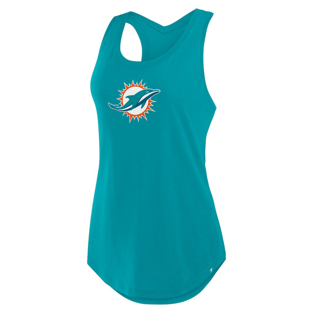 Miami Dolphins Women's Iron Fan Tank Top - Aqua - Fanatics