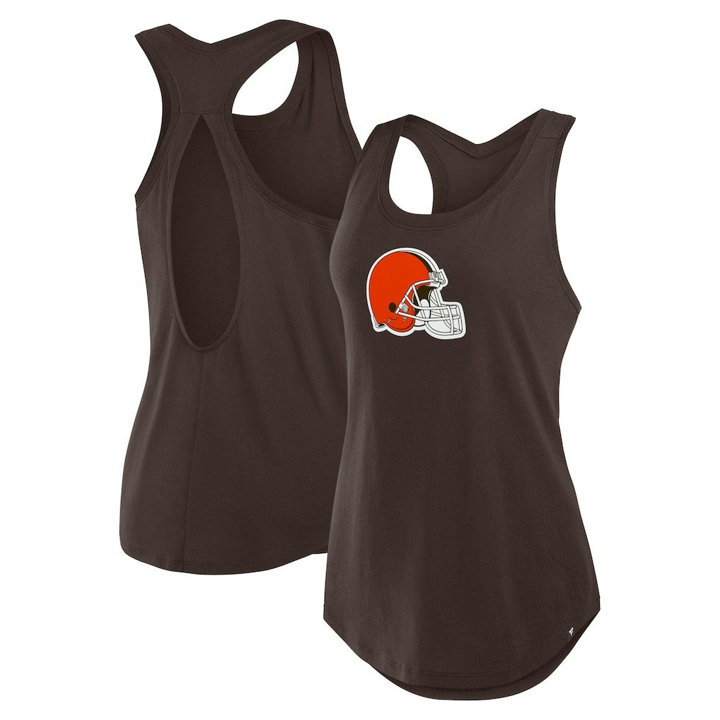 Cleveland Browns Women's Iron Fan Tank Top - Brown - Fanatics