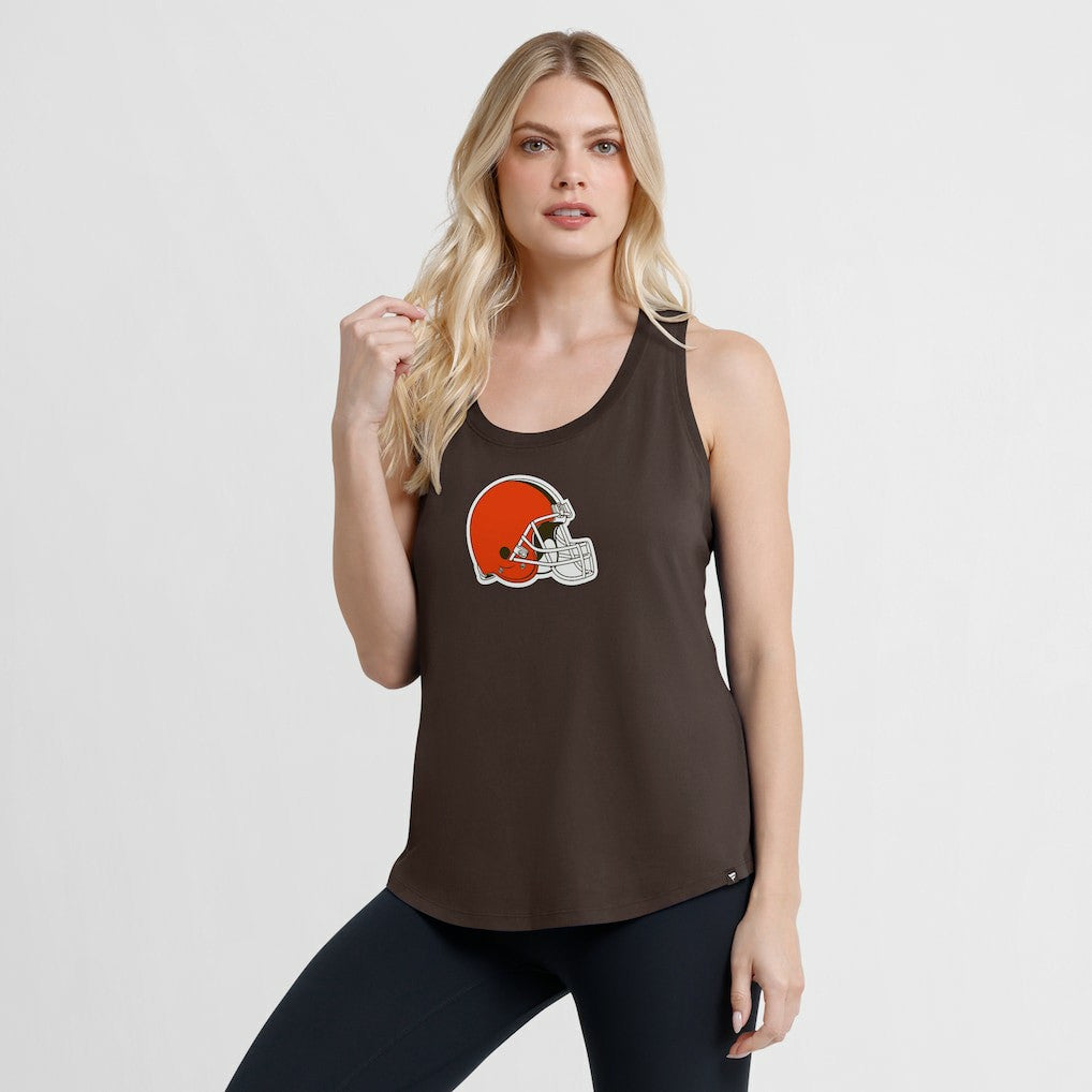 Cleveland Browns Women's Iron Fan Tank Top - Brown - Fanatics