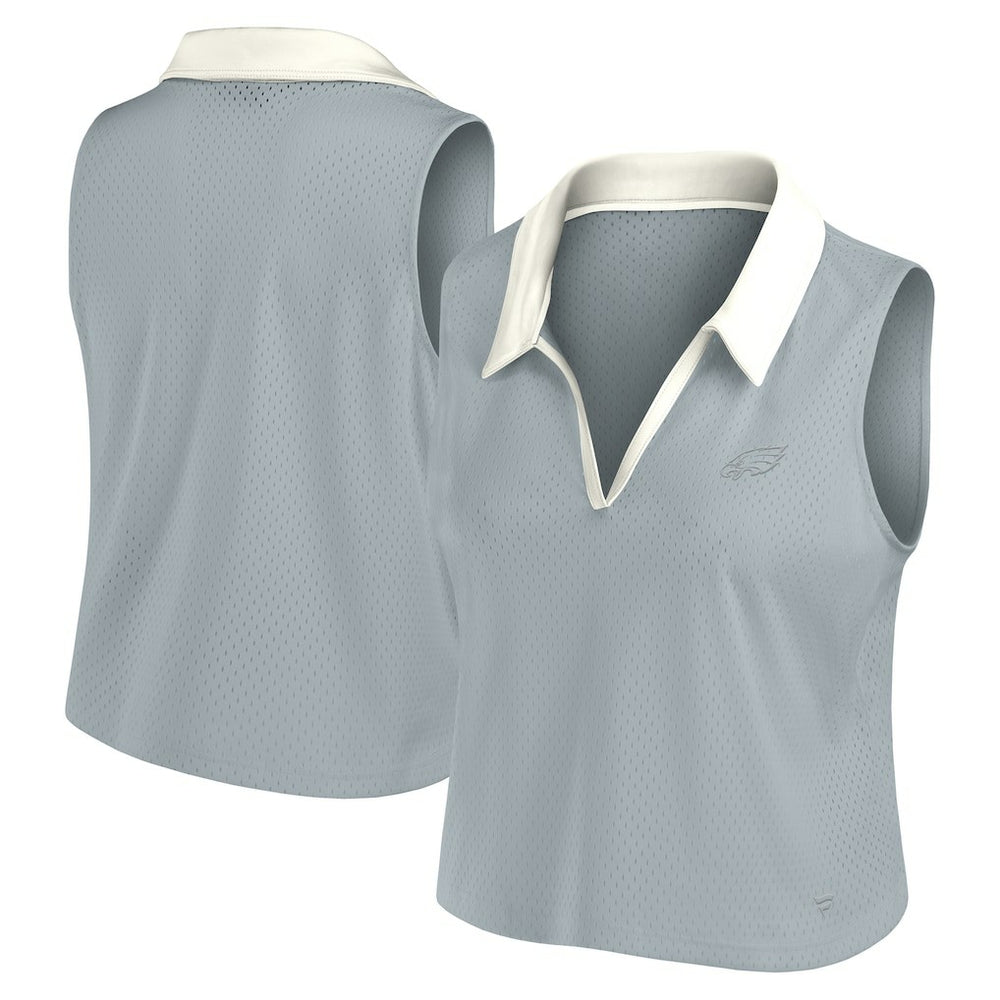 Philadelphia Eagles Women's Studio Wellness V-Neck Tank Top - Gray - Fanatics