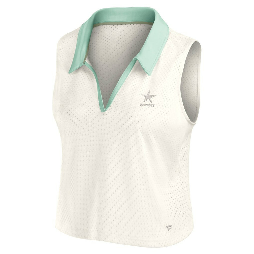 Dallas Cowboys Women's Studio Wellness V-Neck Tank Top - Cream - Fanatics