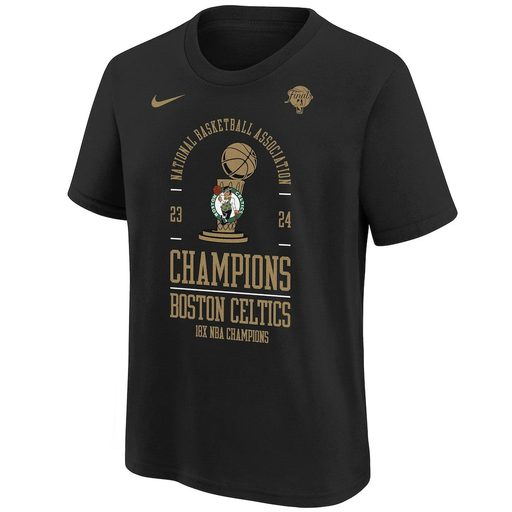 Nike Boston Celtics Youth 18-Time NBA Finals Champions Locker Room T-Shirt Black
