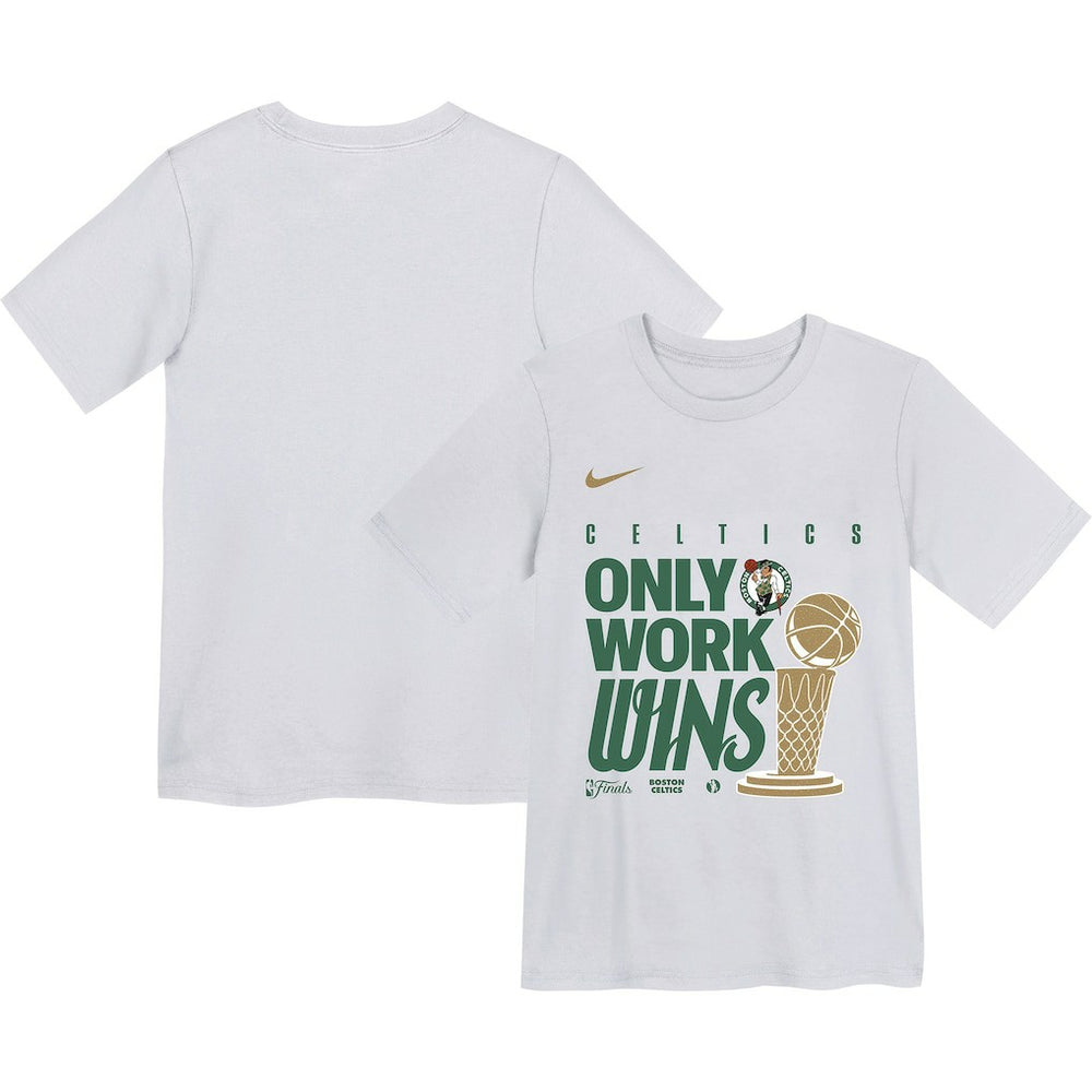 Nike Boston Celtics Youth 2024 NBA Finals Champions Celebration Parade T-Shirt White