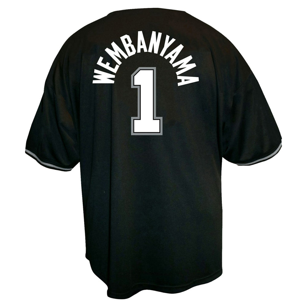 Victor Wembanyama San Antonio Spurs Profile Big & Tall Name & Number Button-Up Jersey Black
