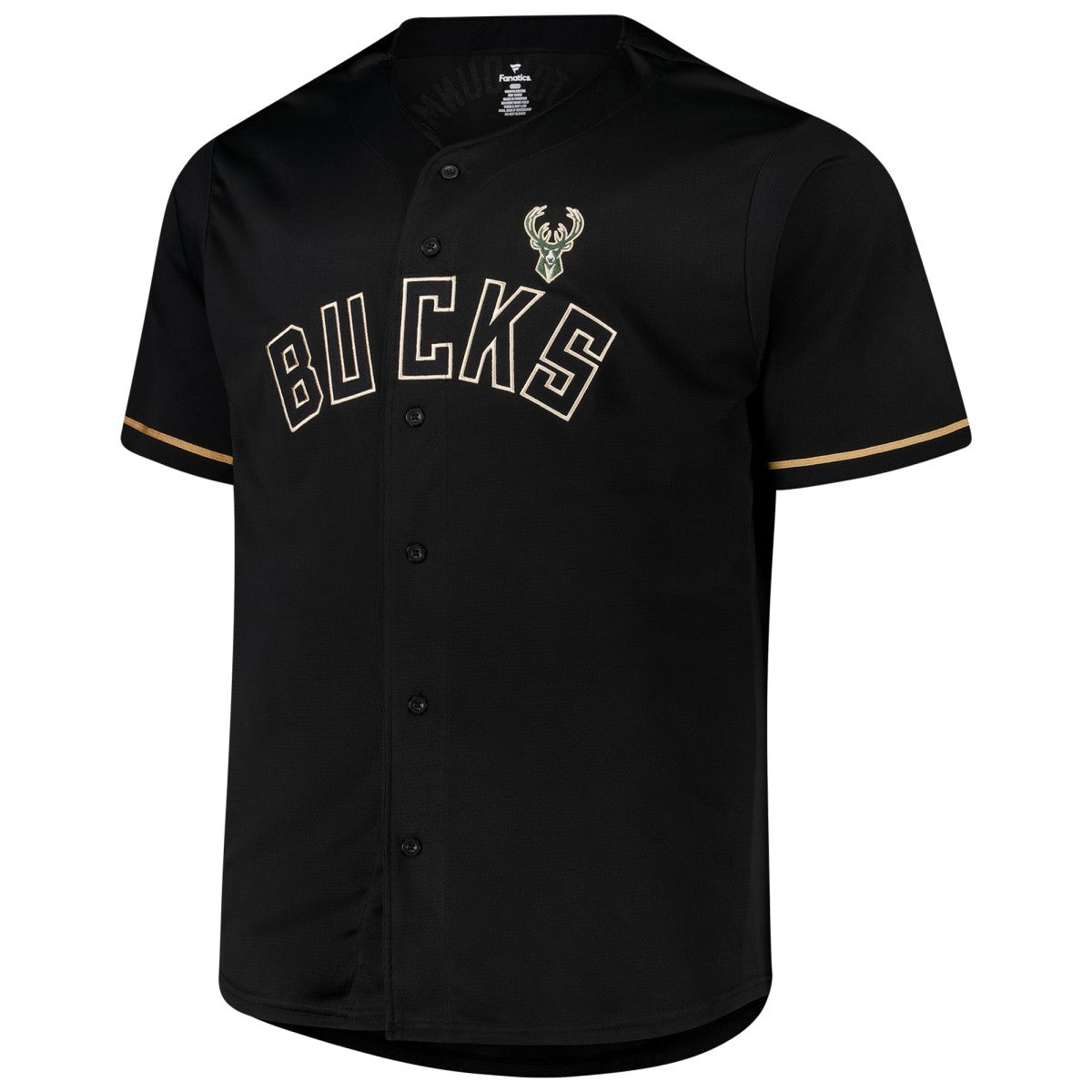 Giannis Antetokounmpo Milwaukee Bucks Profile Big & Tall Name & Number Button-Up Jersey Black
