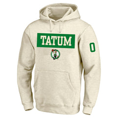 Jayson Tatum Boston Celtics Profile Big & Tall Player Double Face Tri-Blend Pullover Hoodie Cream