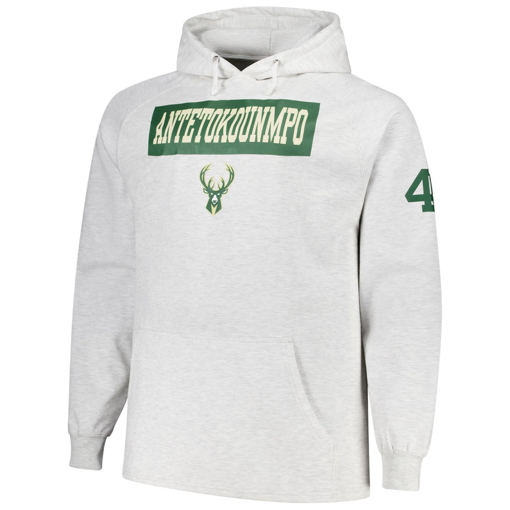 Giannis Antetokounmpo Milwaukee Bucks Profile Big & Tall Player Double Face Tri-Blend Pullover Hoodie Ash