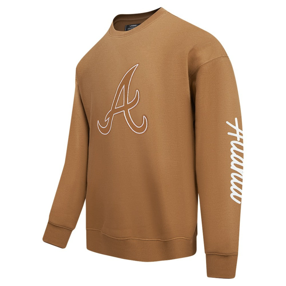 Atlanta Braves Pro Standard Paint The City Dropped Shoulder Pullover Sweatshirt Sale