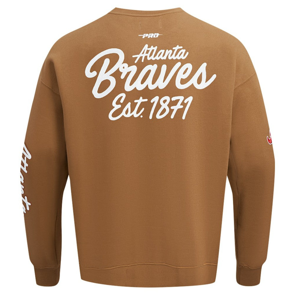Atlanta Braves Pro Standard Paint The City Dropped Shoulder Pullover Sweatshirt Sale