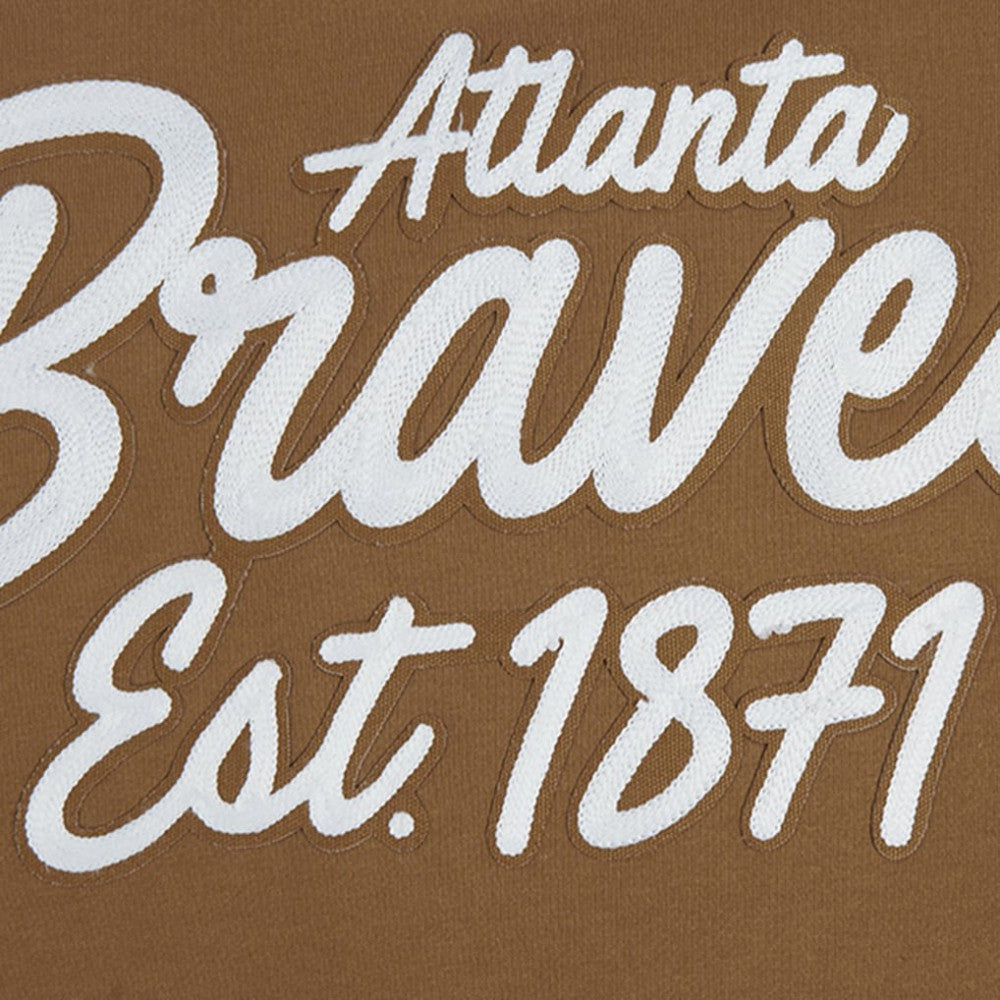 Atlanta Braves Pro Standard Paint The City Dropped Shoulder Pullover Sweatshirt Sale