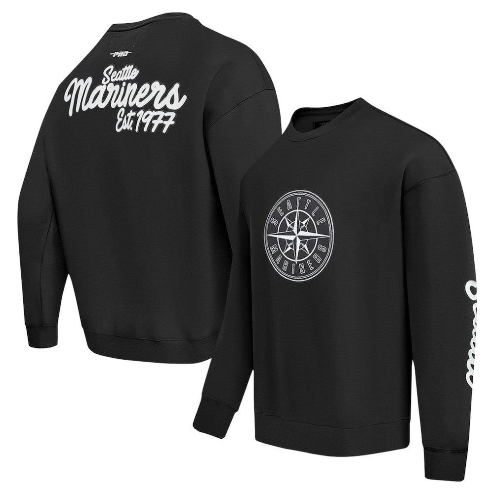 Seattle Mariners Pro Standard Paint The City Dropped Shoulder Pullover Sweatshirt Outlet