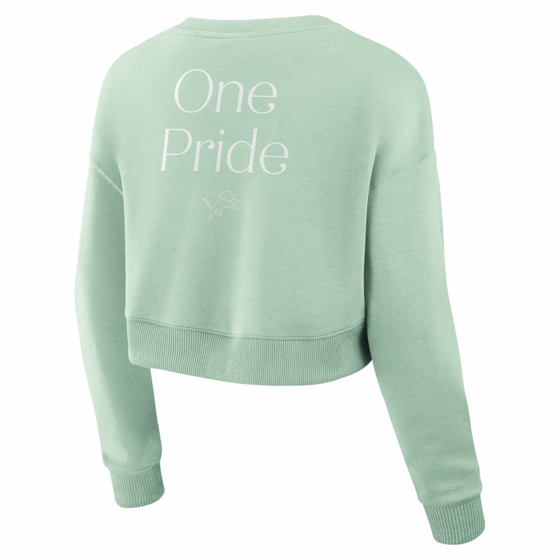Detroit Lions Women's Studio Tri-Blend Cropped Pullover Sweatshirt - Mint - Fanatics