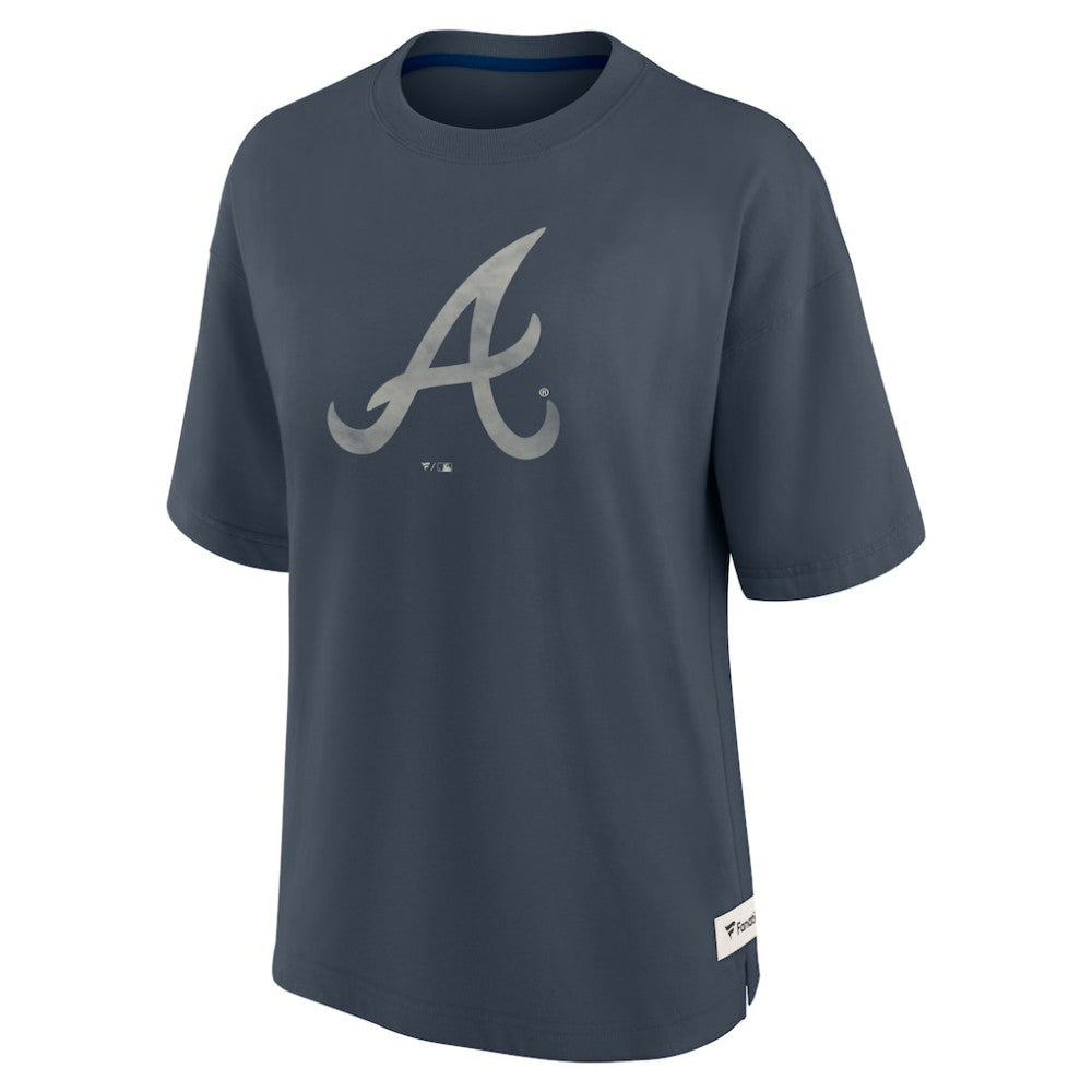 Atlanta Braves Fanatics Women's Oversized Elements Raw Edge Future Ground T-Shirt Near Me