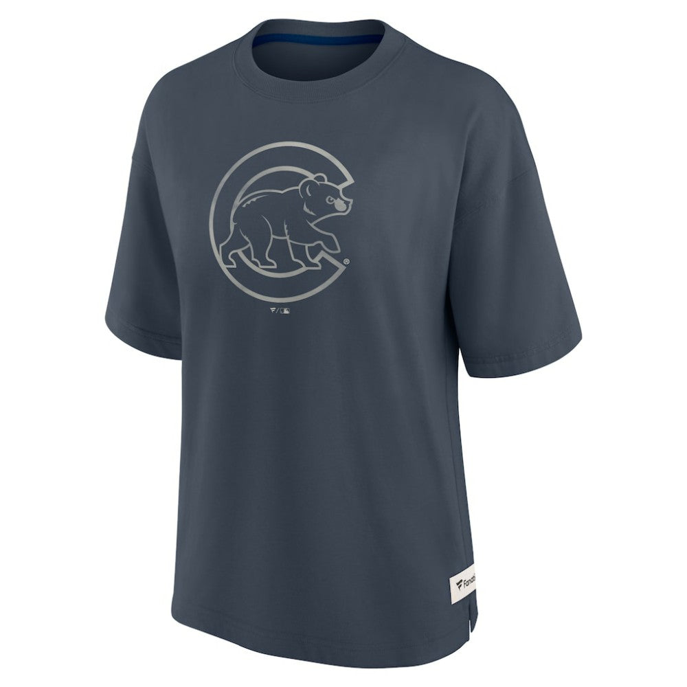 Chicago Cubs Fanatics Women's Oversized Elements Raw Edge Future Ground T-Shirt Near Me