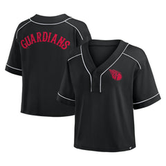 Cleveland Guardians Fanatics Women's Oversized Champ Game Cropped  V-Neck T-Shirt Online