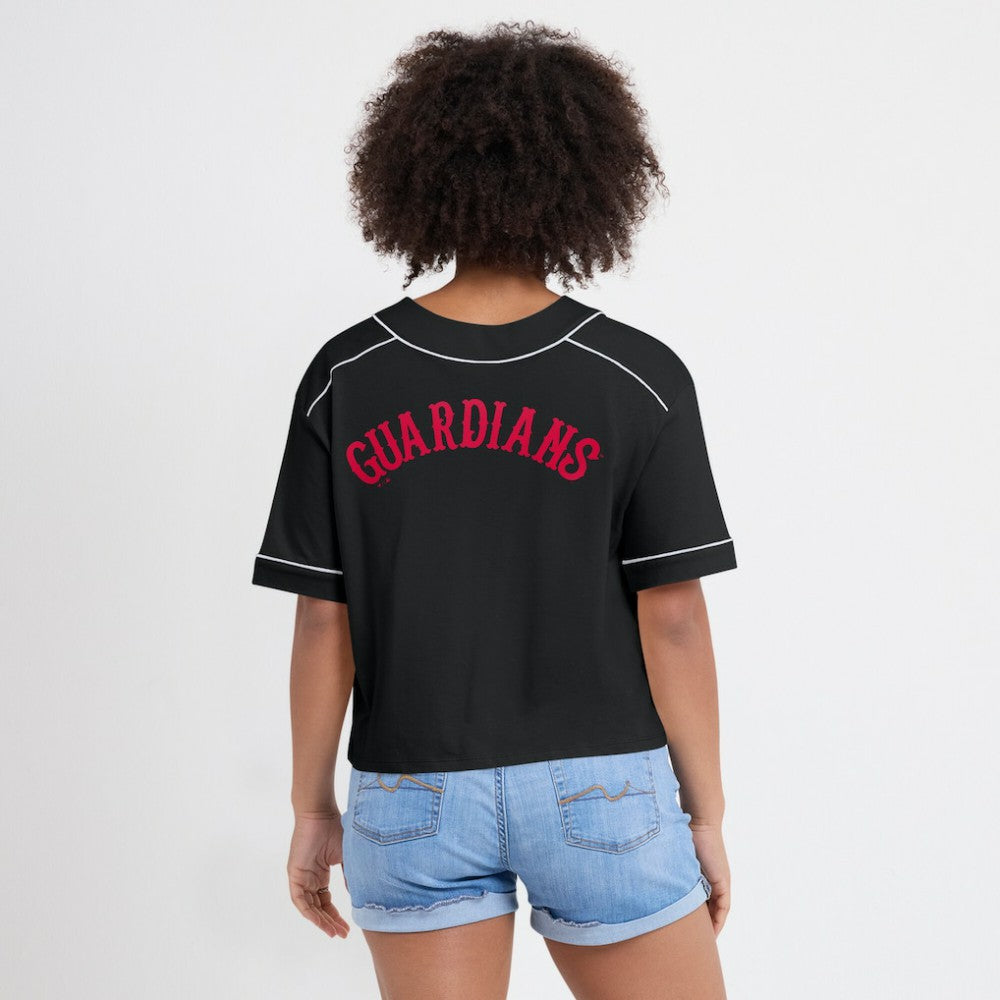 Cleveland Guardians Fanatics Women's Oversized Champ Game Cropped  V-Neck T-Shirt Online
