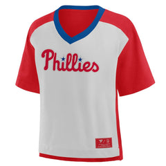 Philadelphia Phillies Fanatics Oversized Race To Win V-Neck T-Shirt Discount