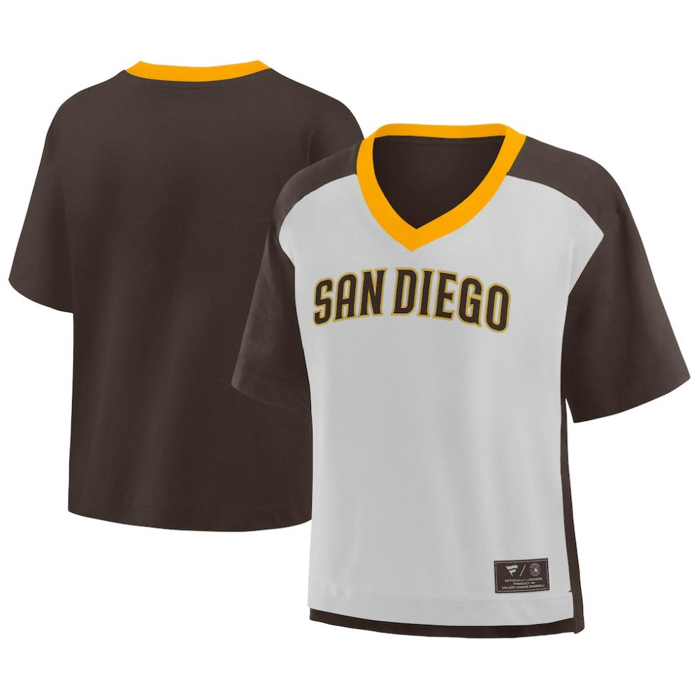 San Diego Padres Fanatics Oversized Race To Win V-Neck T-Shirt Sale