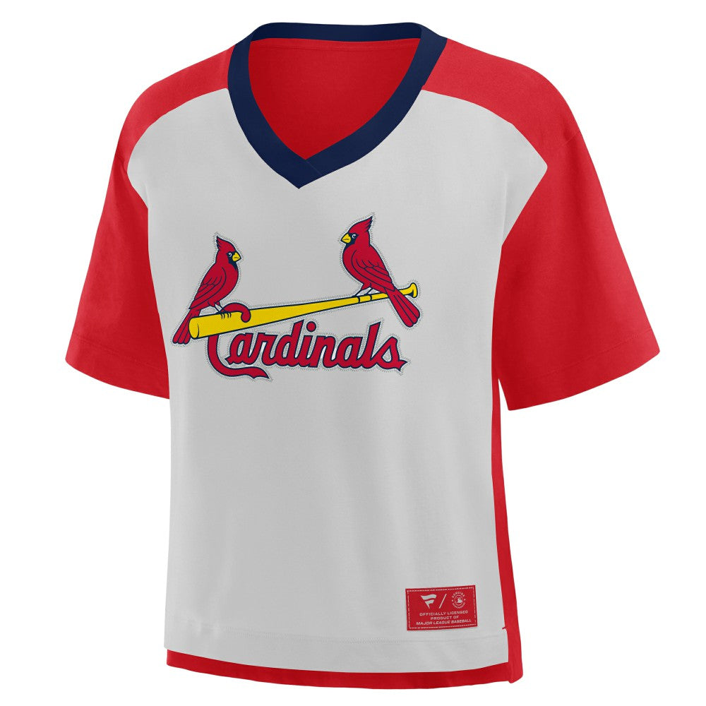 St. Louis Cardinals Fanatics Oversized Race To Win V-Neck T-Shirt Discount