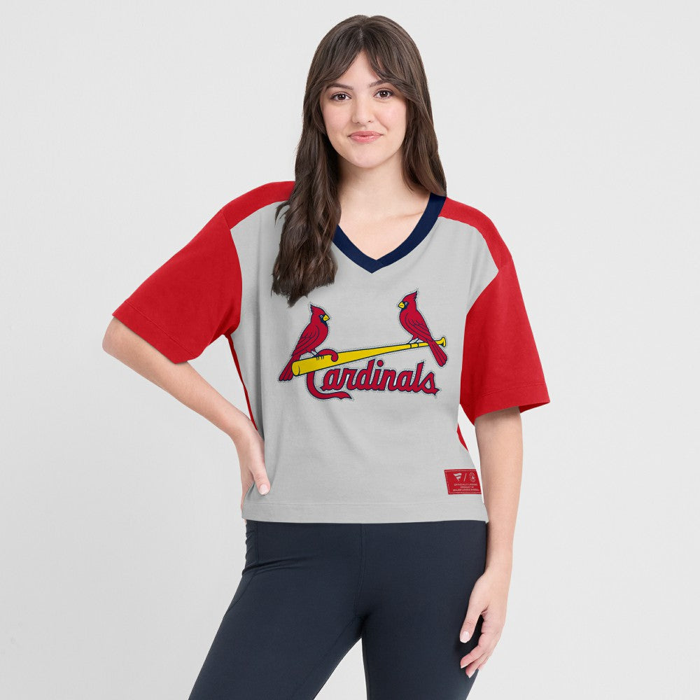 St. Louis Cardinals Fanatics Oversized Race To Win V-Neck T-Shirt Discount