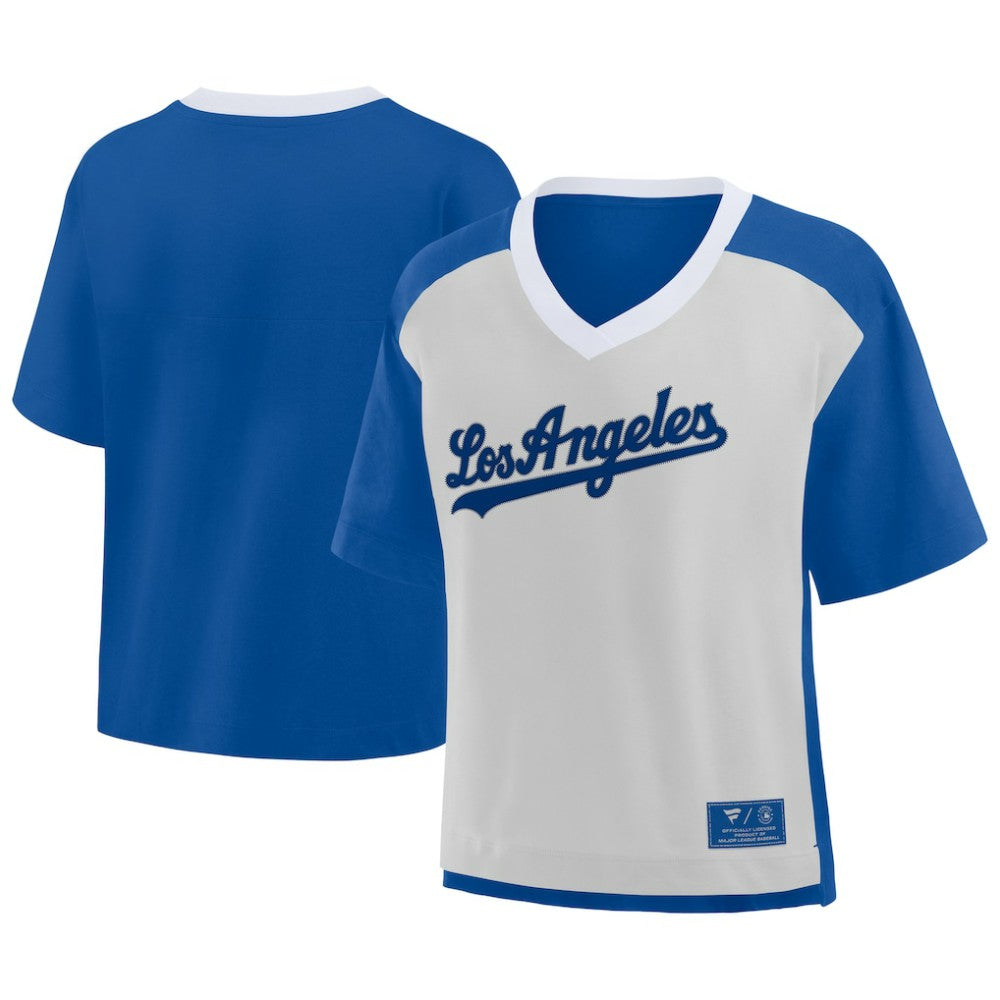Los Angeles Dodgers Fanatics Oversized Race To Win V-Neck T-Shirt Near Me
