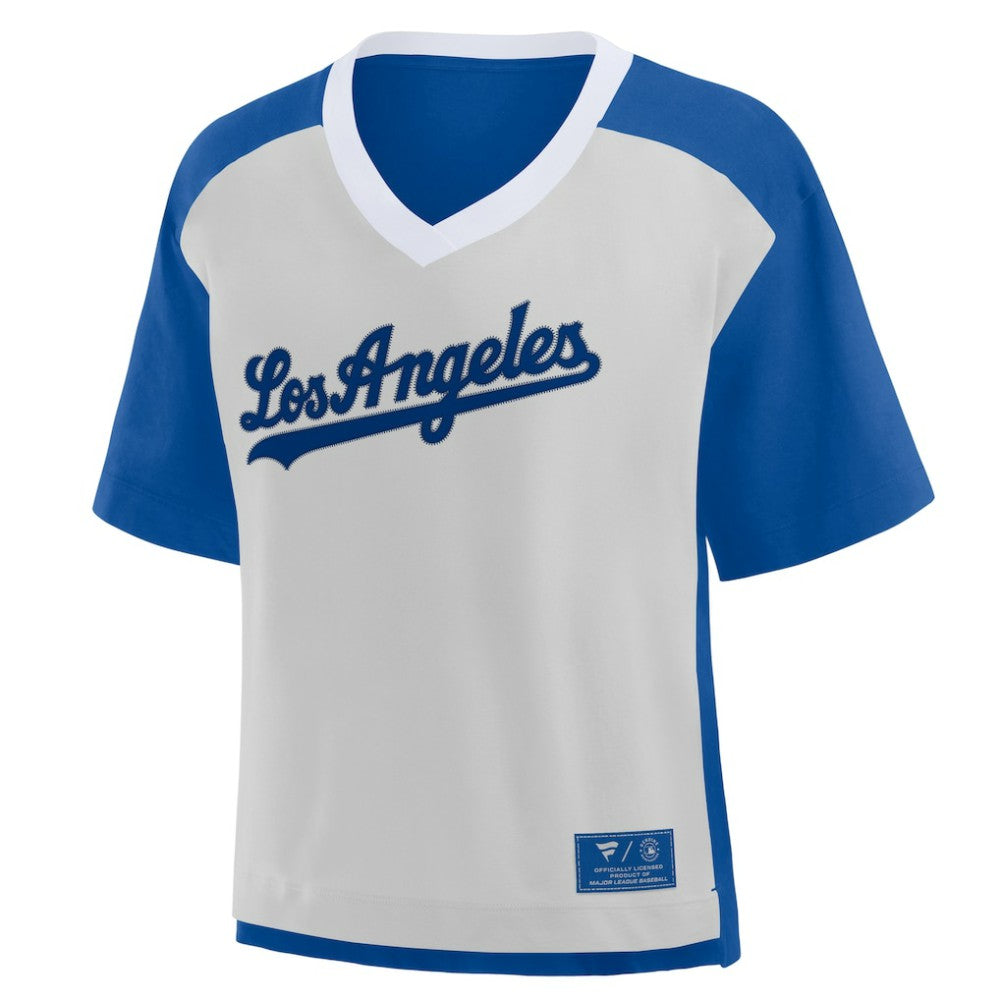 Los Angeles Dodgers Fanatics Oversized Race To Win V-Neck T-Shirt Near Me