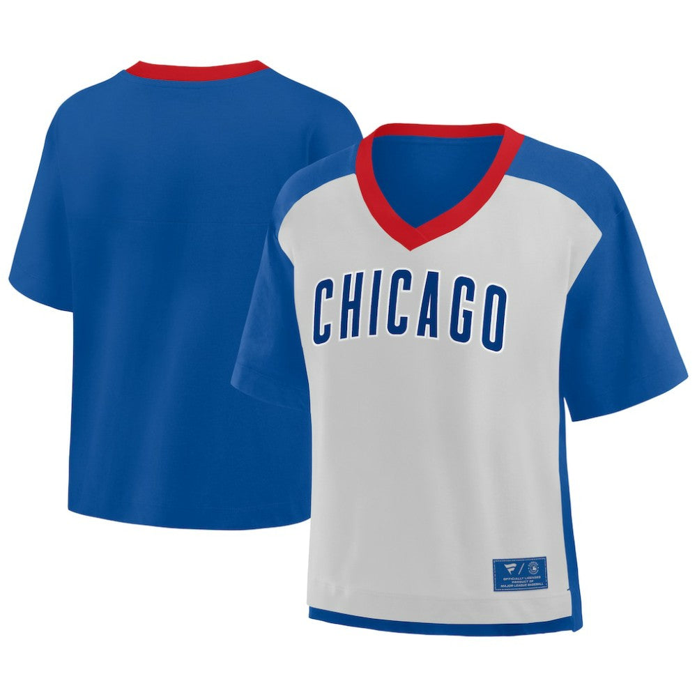 Chicago Cubs Fanatics Oversized Race To Win V-Neck T-Shirt Online
